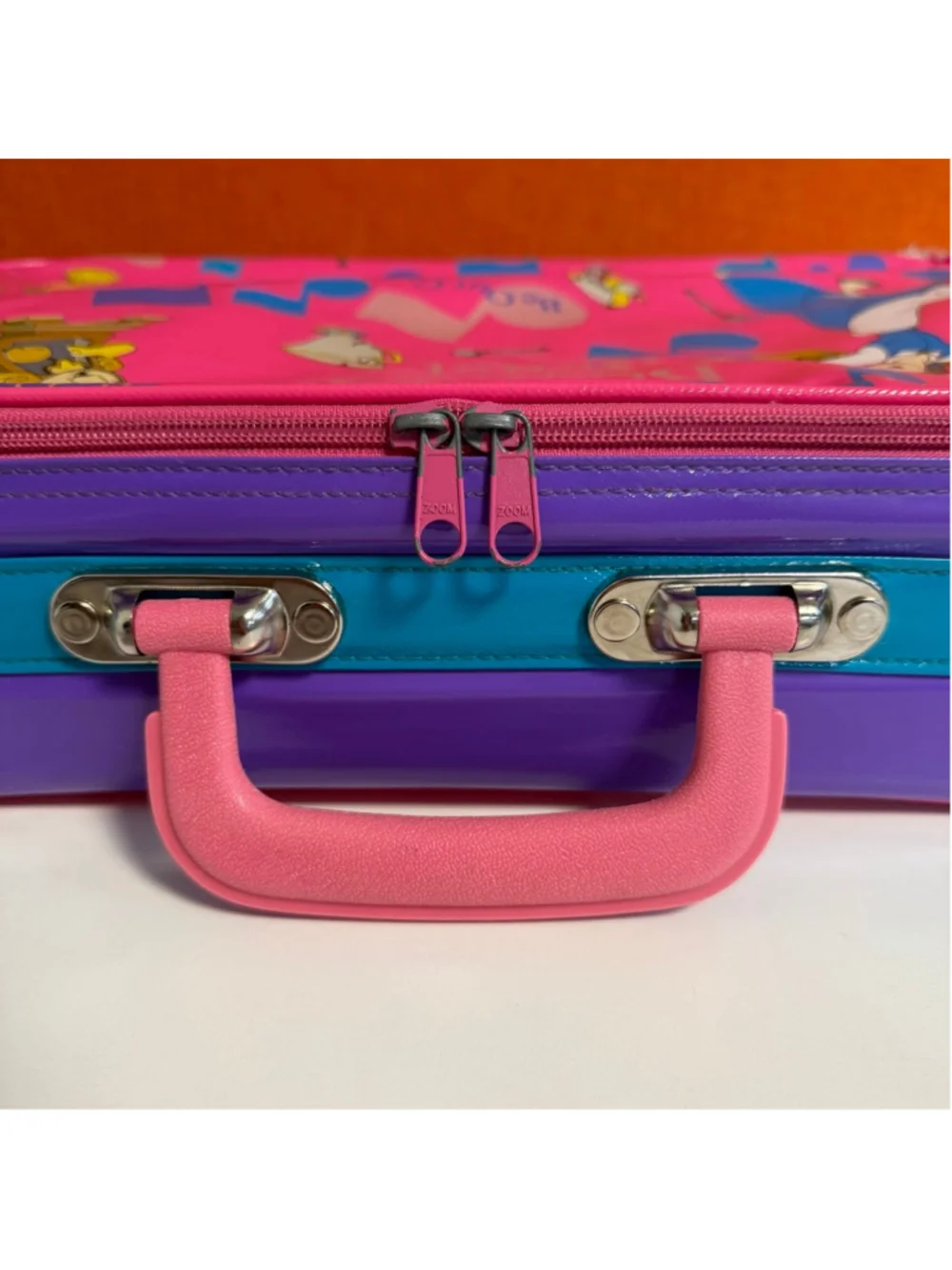 1990s Vintage Disney Beauty and the Beast Bag Suitcase Pink Purple Rare Used